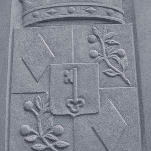 Relief eines Freiherr Wappens für die Kirche in Altlandsberg bei Berlin